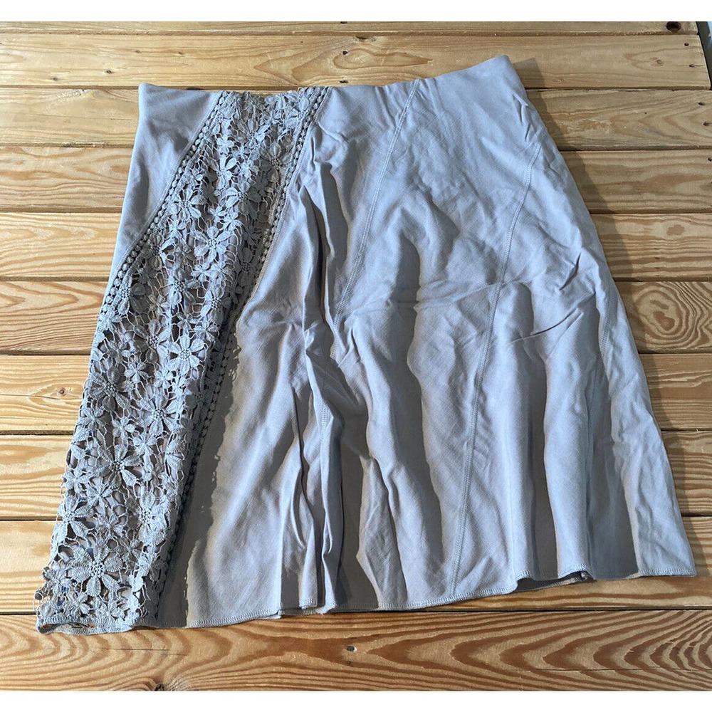 Nwt Downeast Lace Trim Skirt Size 2xl Women’s Gray Msrp $42.99
